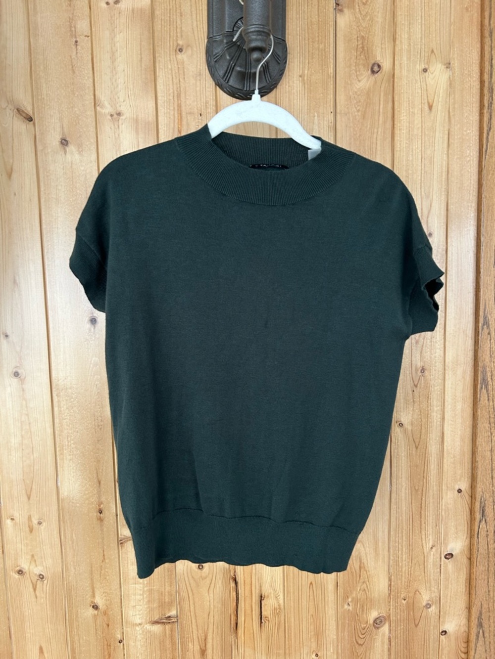 TAHARI Women’s Classic Short-Sleeve Knit Top - Dark Green Size XS